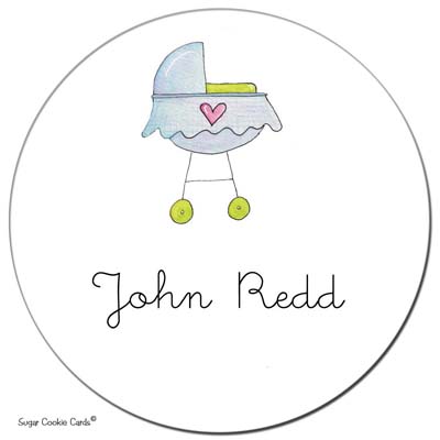 Sugar Cookie Gift Stickers - Boys Crib Sugar Cookie Gift Stickers - Boys Crib